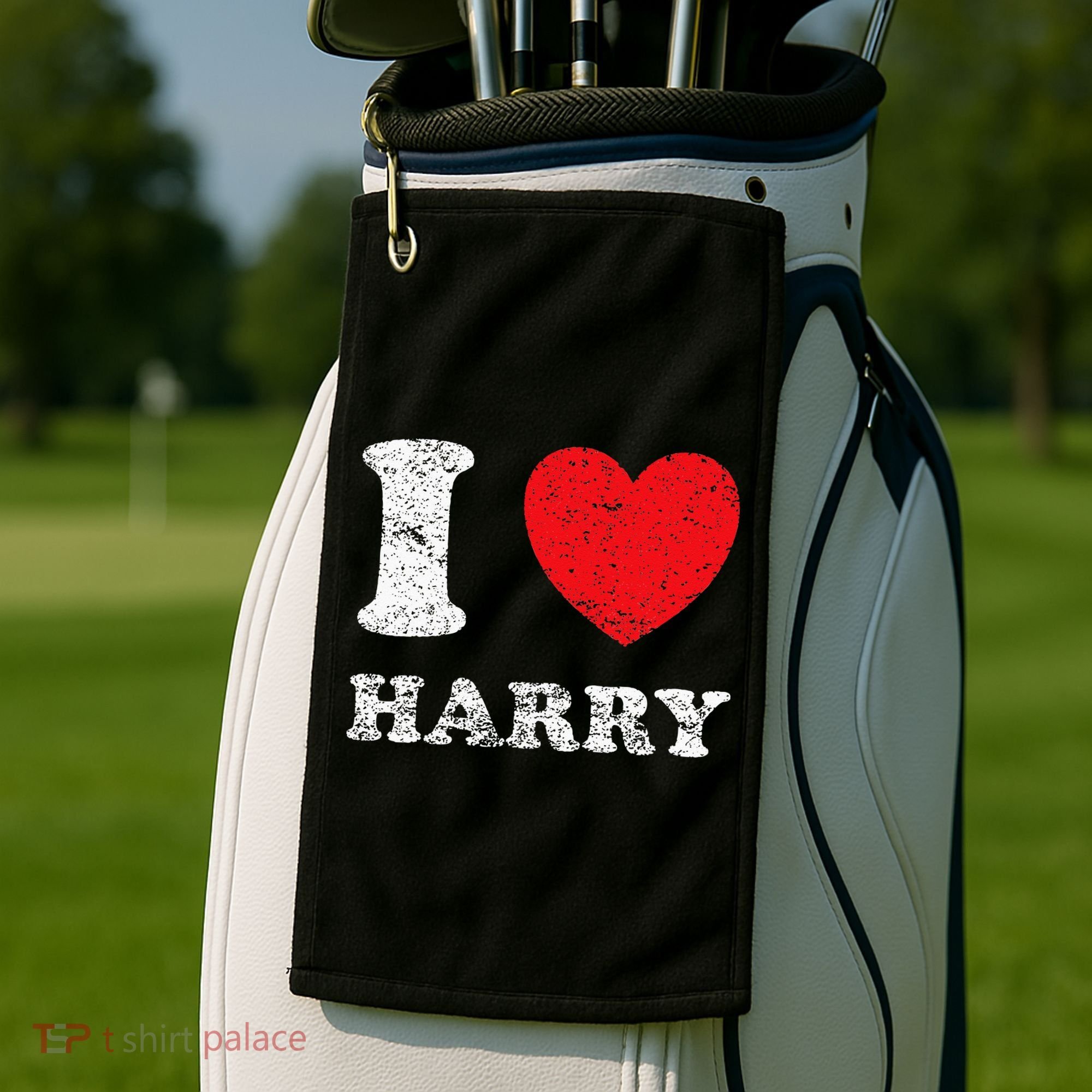 Distressed Grunge Worn Out Style I Love Harry Golf Towel