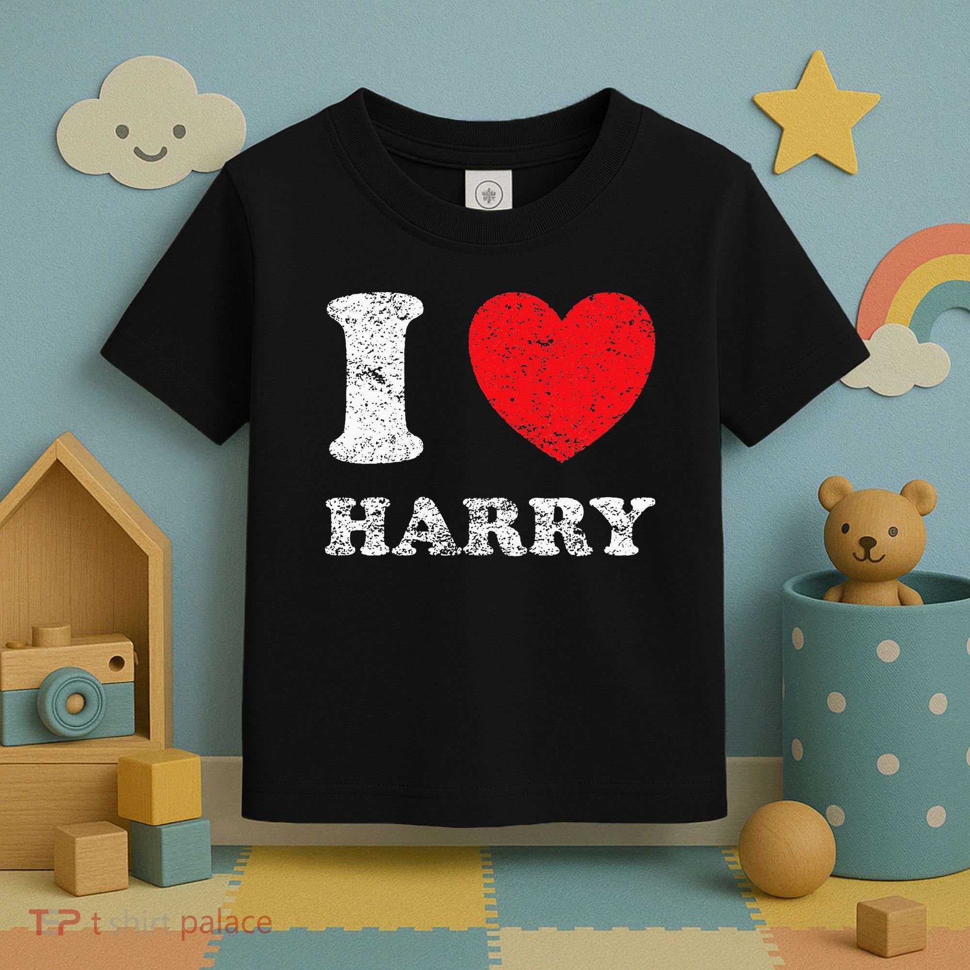 Distressed Grunge Worn Out Style I Love Harry Toddler T-Shirt