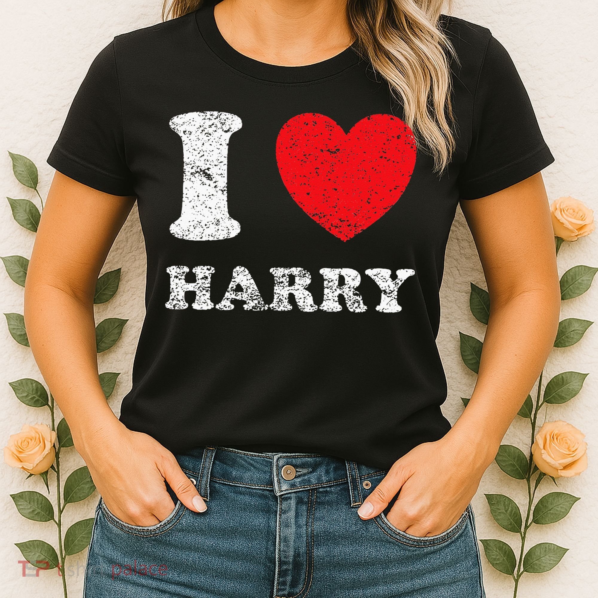 Distressed Grunge Worn Out Style I Love Harry Women's T-Shirt