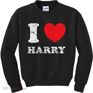 Distressed Grunge Worn Out Style I Love Harry Kids Sweatshirt