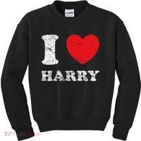 Distressed Grunge Worn Out Style I Love Harry Kids Sweatshirt thumb 0