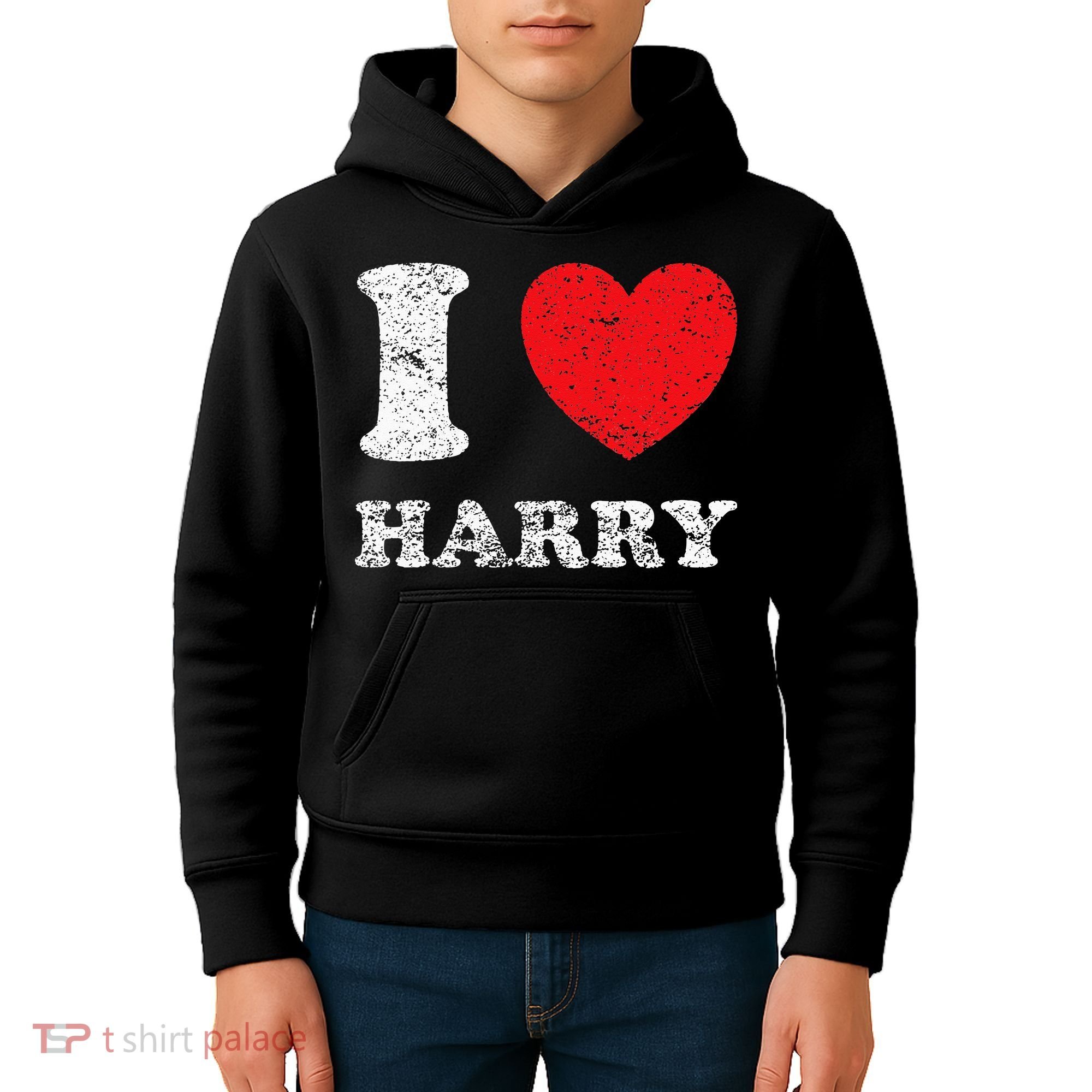 Distressed Grunge Worn Out Style I Love Harry Kids Hoodie