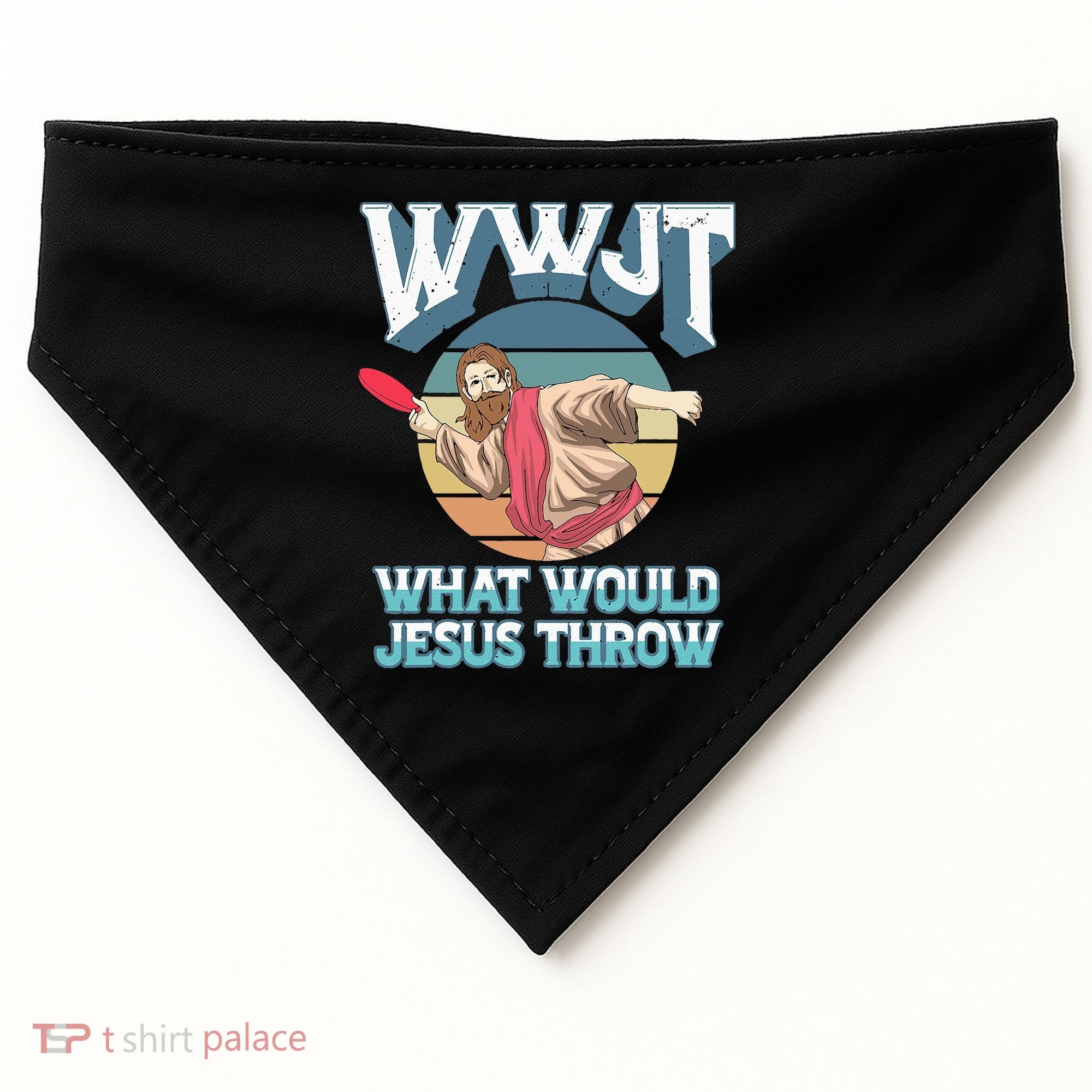 Disc Golf Wwjt What Would Jesus Throw Frisbee Golf Christian USA-Made Doggie Bandana