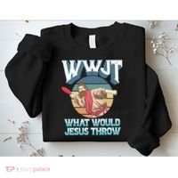 Disc Golf Wwjt What Would Jesus Throw Frisbee Golf Christian Sweatshirt thumb 2