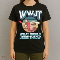 Disc Golf Wwjt What Would Jesus Throw Frisbee Golf Christian T-Shirt thumb 4