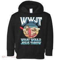 Disc Golf Wwjt What Would Jesus Throw Frisbee Golf Christian Toddler Hoodie thumb 0
