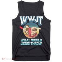 Disc Golf Wwjt What Would Jesus Throw Frisbee Golf Christian Tank Top thumb 0
