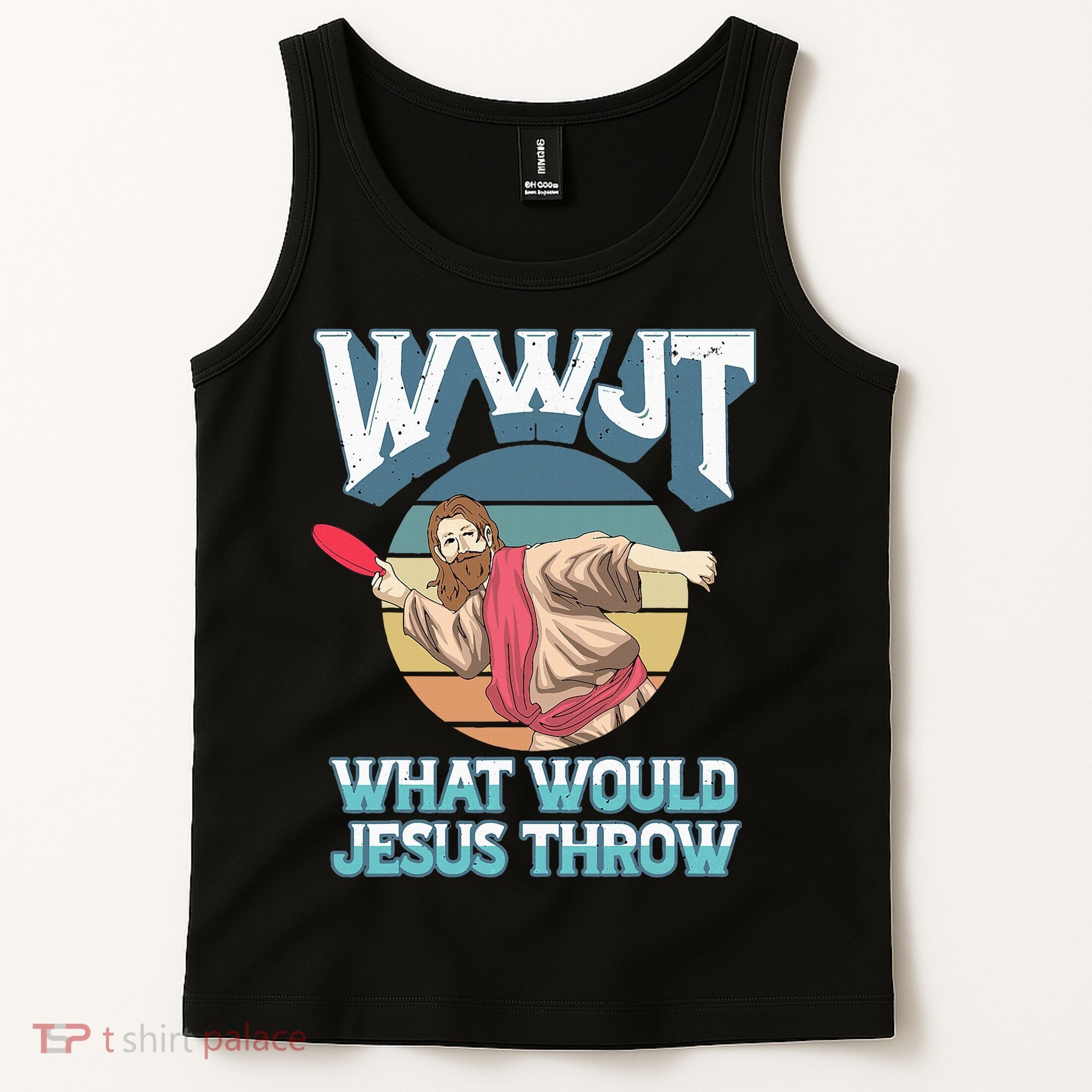 Disc Golf Wwjt What Would Jesus Throw Frisbee Golf Christian Tank Top