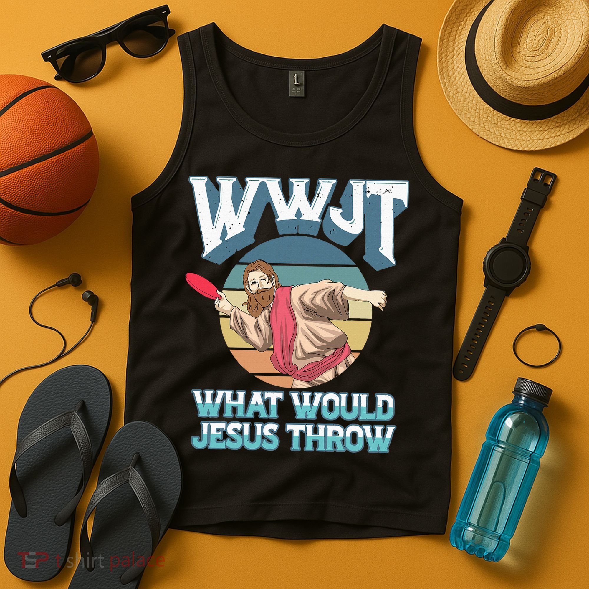 Disc Golf Wwjt What Would Jesus Throw Frisbee Golf Christian Tank Top