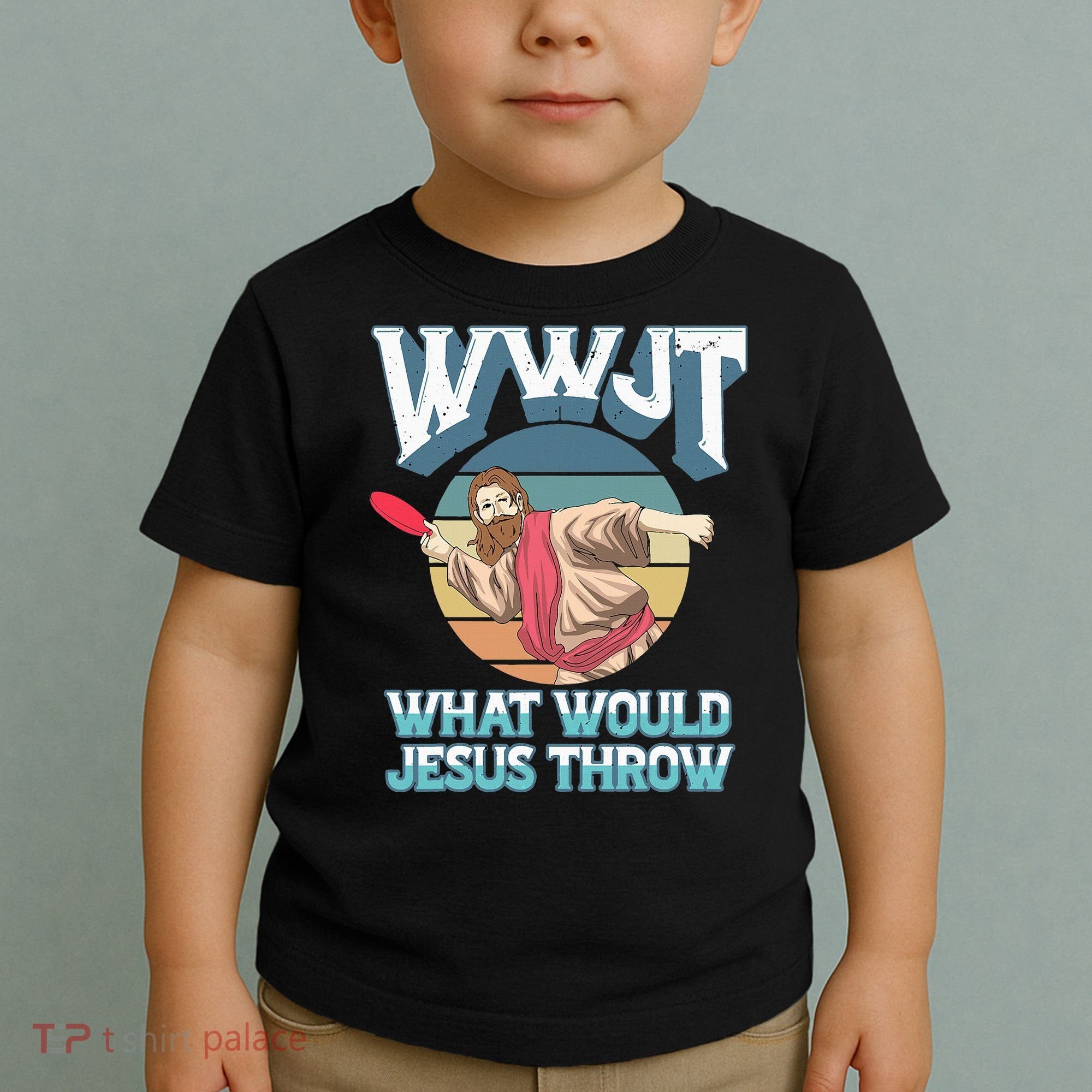 Disc Golf Wwjt What Would Jesus Throw Frisbee Golf Christian Toddler T-Shirt