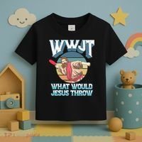 Disc Golf Wwjt What Would Jesus Throw Frisbee Golf Christian Toddler T-Shirt thumb 3