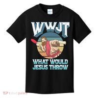 Disc Golf Wwjt What Would Jesus Throw Frisbee Golf Christian Kids T-Shirt thumb 0