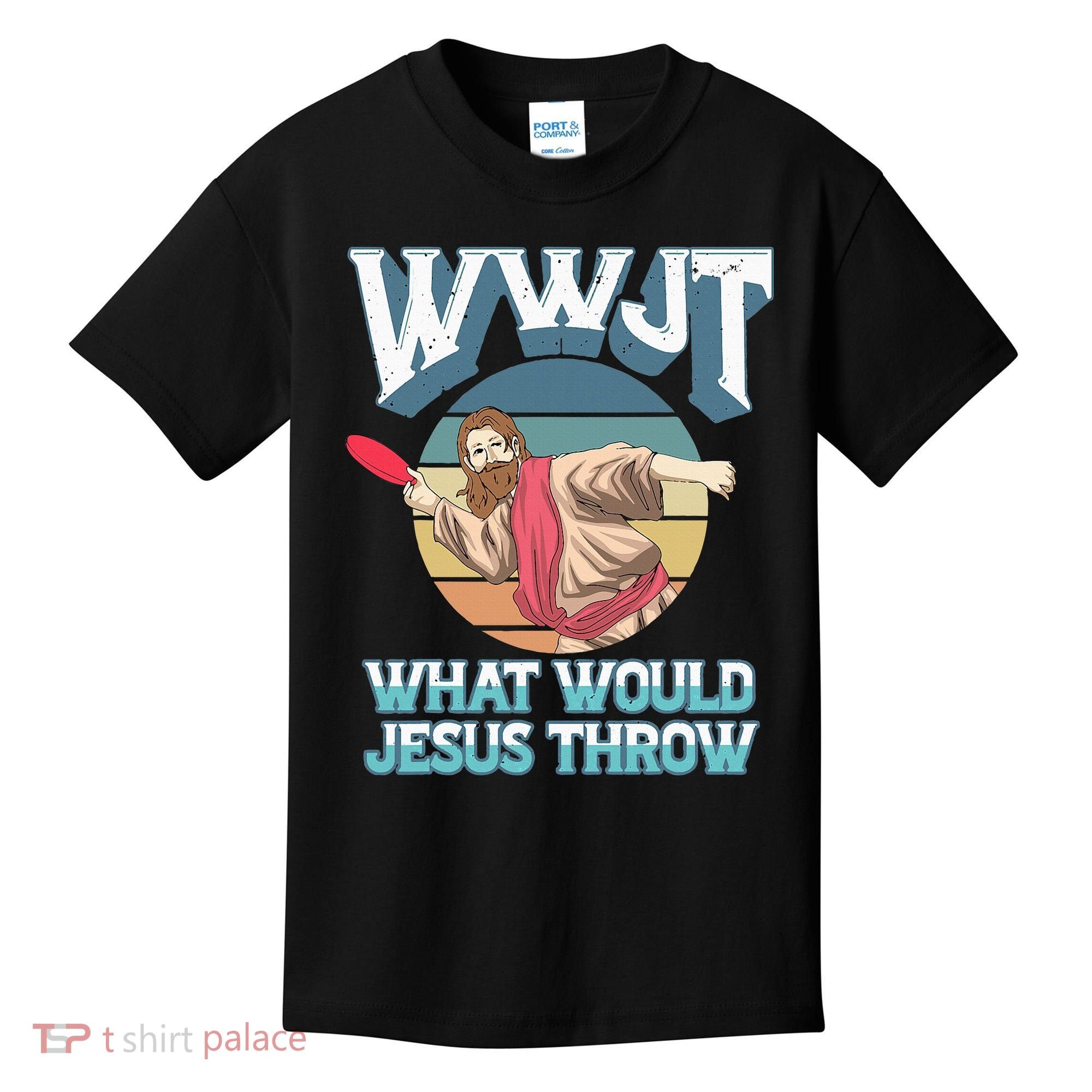 Disc Golf Wwjt What Would Jesus Throw Frisbee Golf Christian Kids T-Shirt