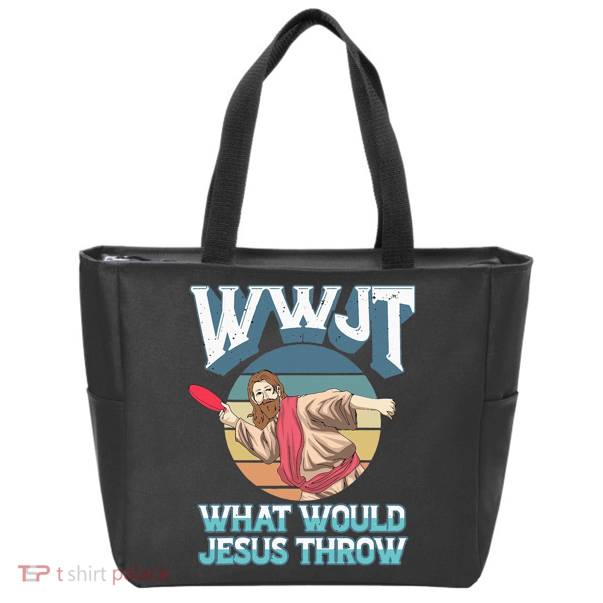 Disc Golf Wwjt What Would Jesus Throw Frisbee Golf Christian Tote Bag