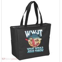 Disc Golf Wwjt What Would Jesus Throw Frisbee Golf Christian Tote Bag thumb 2