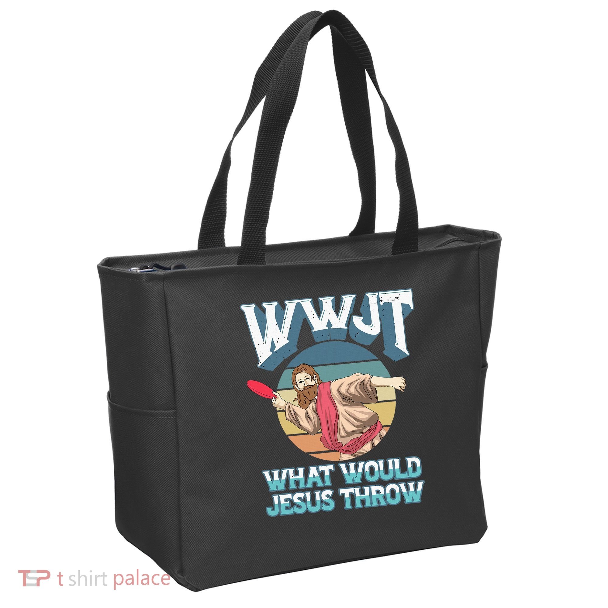 Disc Golf Wwjt What Would Jesus Throw Frisbee Golf Christian Tote Bag