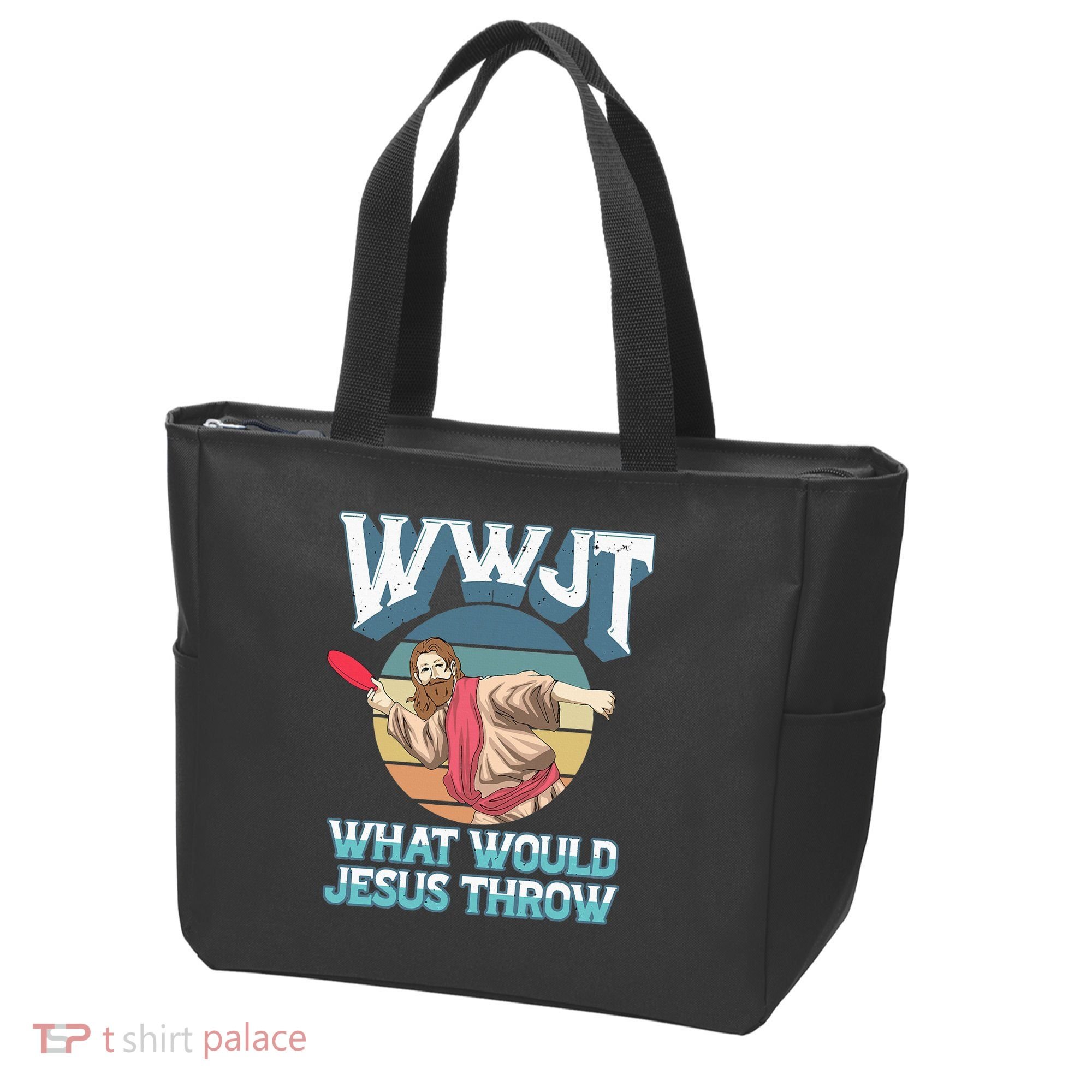 Disc Golf Wwjt What Would Jesus Throw Frisbee Golf Christian Tote Bag