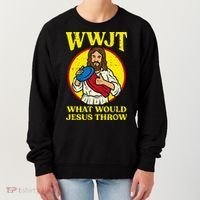 Disc Golf Wwjt What Would Jesus Throw Frisbee Women's Sweatshirt thumb 0