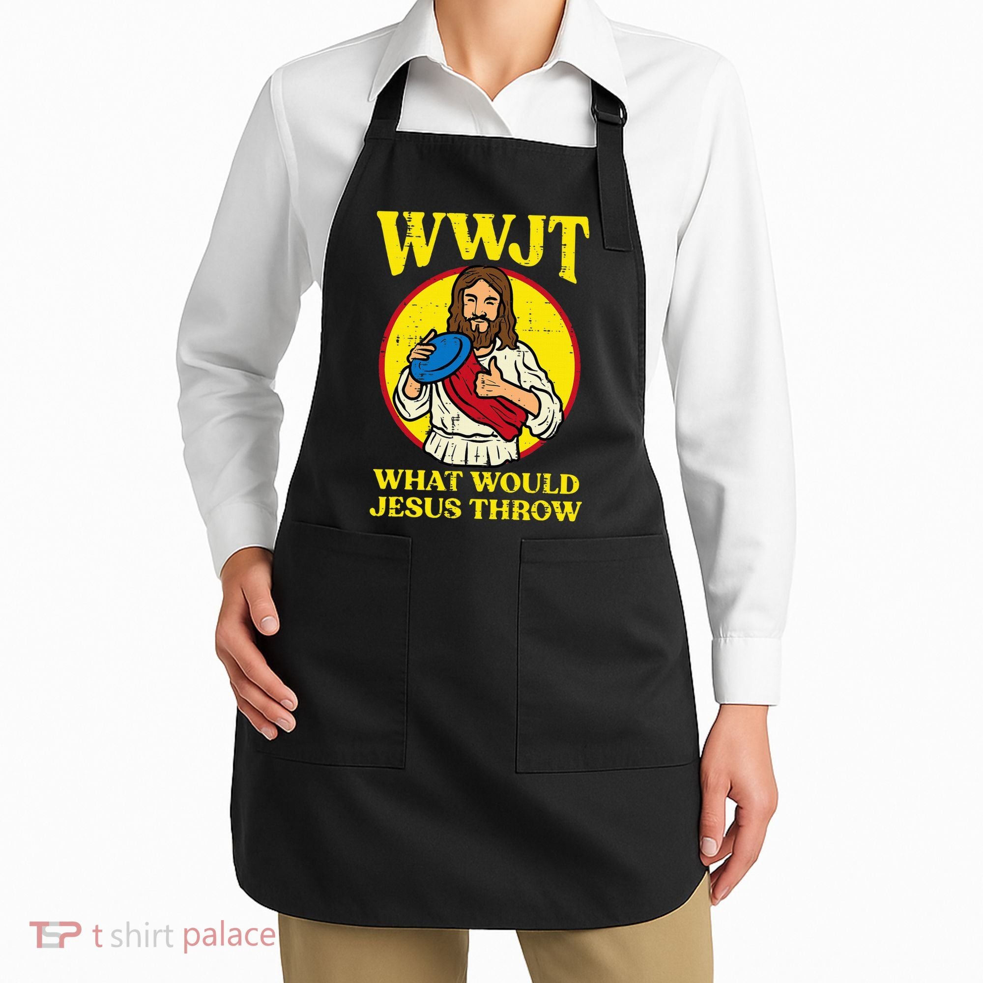 Disc Golf Wwjt What Would Jesus Throw Frisbee Apron