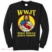 Disc Golf Wwjt What Would Jesus Throw Frisbee Sweatshirt thumb 0