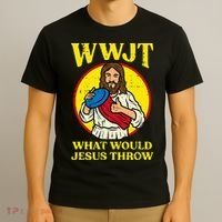 Disc Golf Wwjt What Would Jesus Throw Frisbee T-Shirt thumb 3