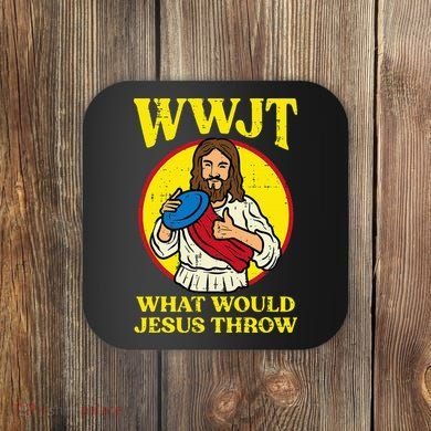 Disc Golf Wwjt What Would Jesus Throw Frisbee Coaster