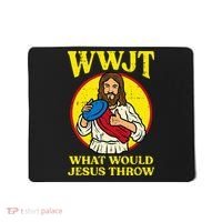 Disc Golf Wwjt What Would Jesus Throw Frisbee Mousepad thumb 0