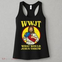 Disc Golf Wwjt What Would Jesus Throw Frisbee Women's Tank Top thumb 3
