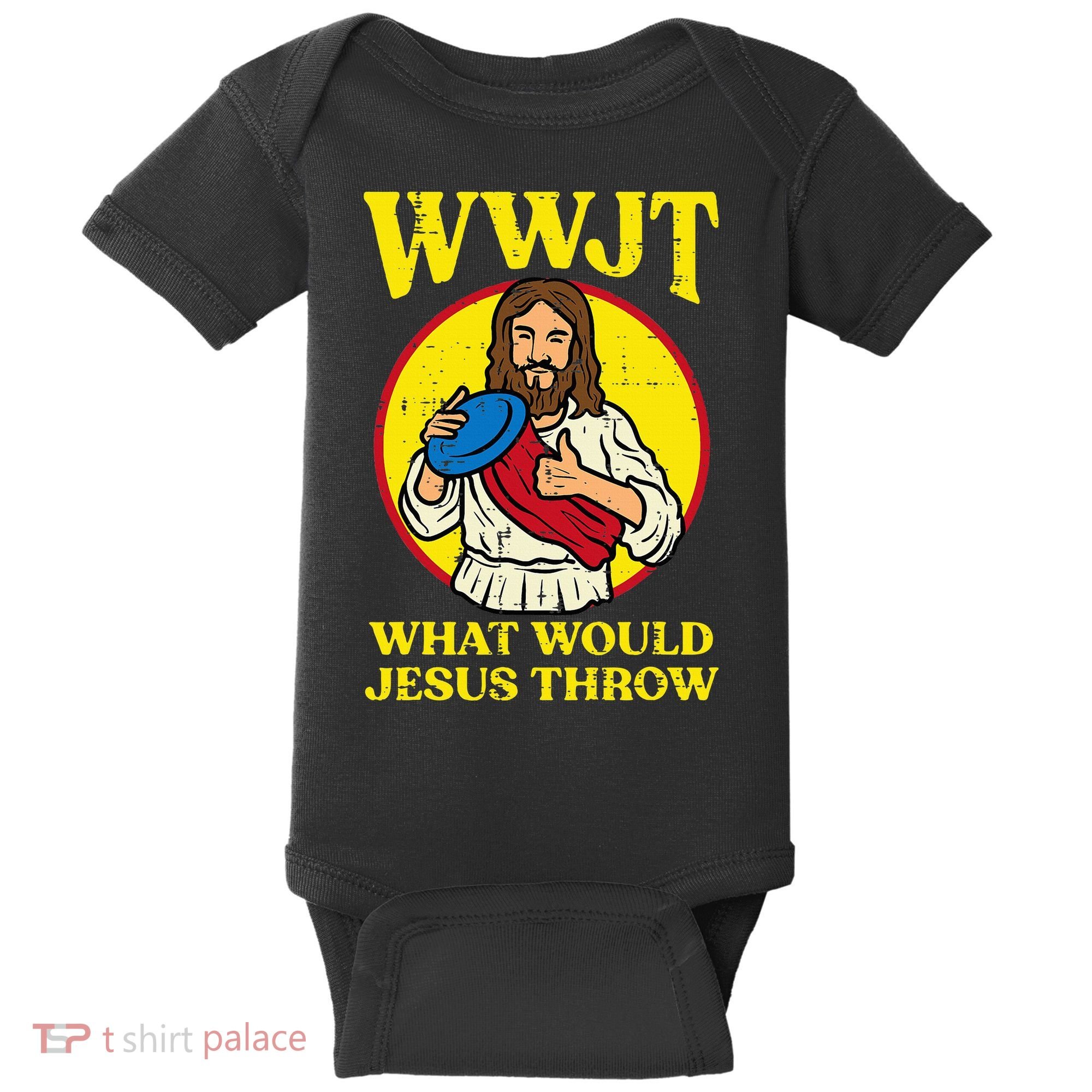 Disc Golf Wwjt What Would Jesus Throw Frisbee Baby Bodysuit