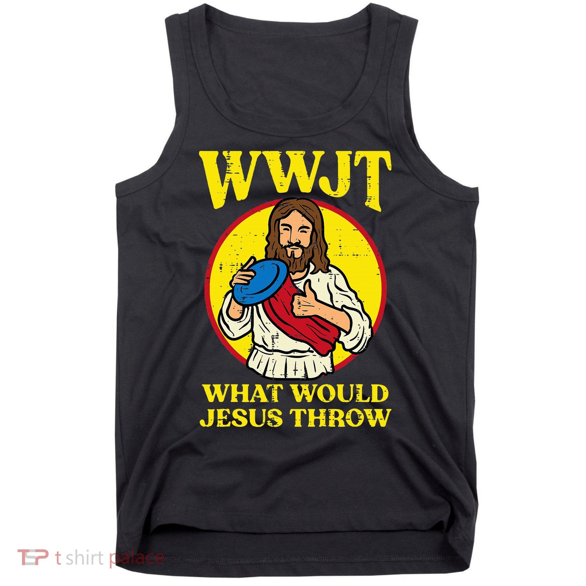 Disc Golf Wwjt What Would Jesus Throw Frisbee Tank Top