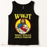 Disc Golf Wwjt What Would Jesus Throw Frisbee Tank Top thumb 2