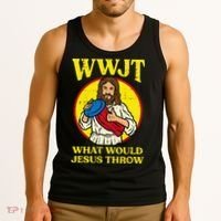 Disc Golf Wwjt What Would Jesus Throw Frisbee Tank Top thumb 3