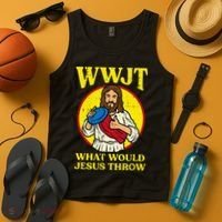 Disc Golf Wwjt What Would Jesus Throw Frisbee Tank Top thumb 4