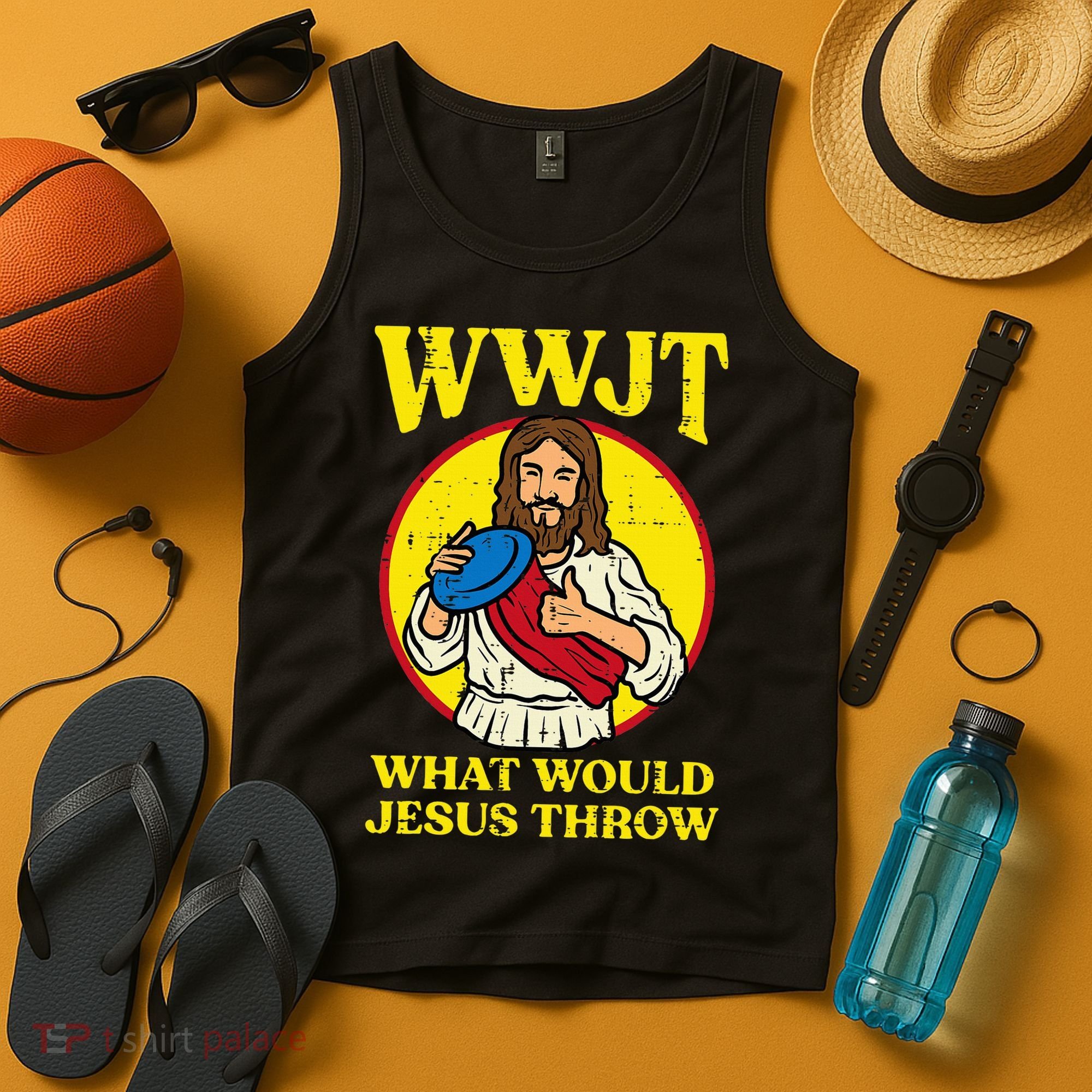 Disc Golf Wwjt What Would Jesus Throw Frisbee Tank Top