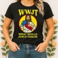 Disc Golf Wwjt What Would Jesus Throw Frisbee Women's T-Shirt thumb 2