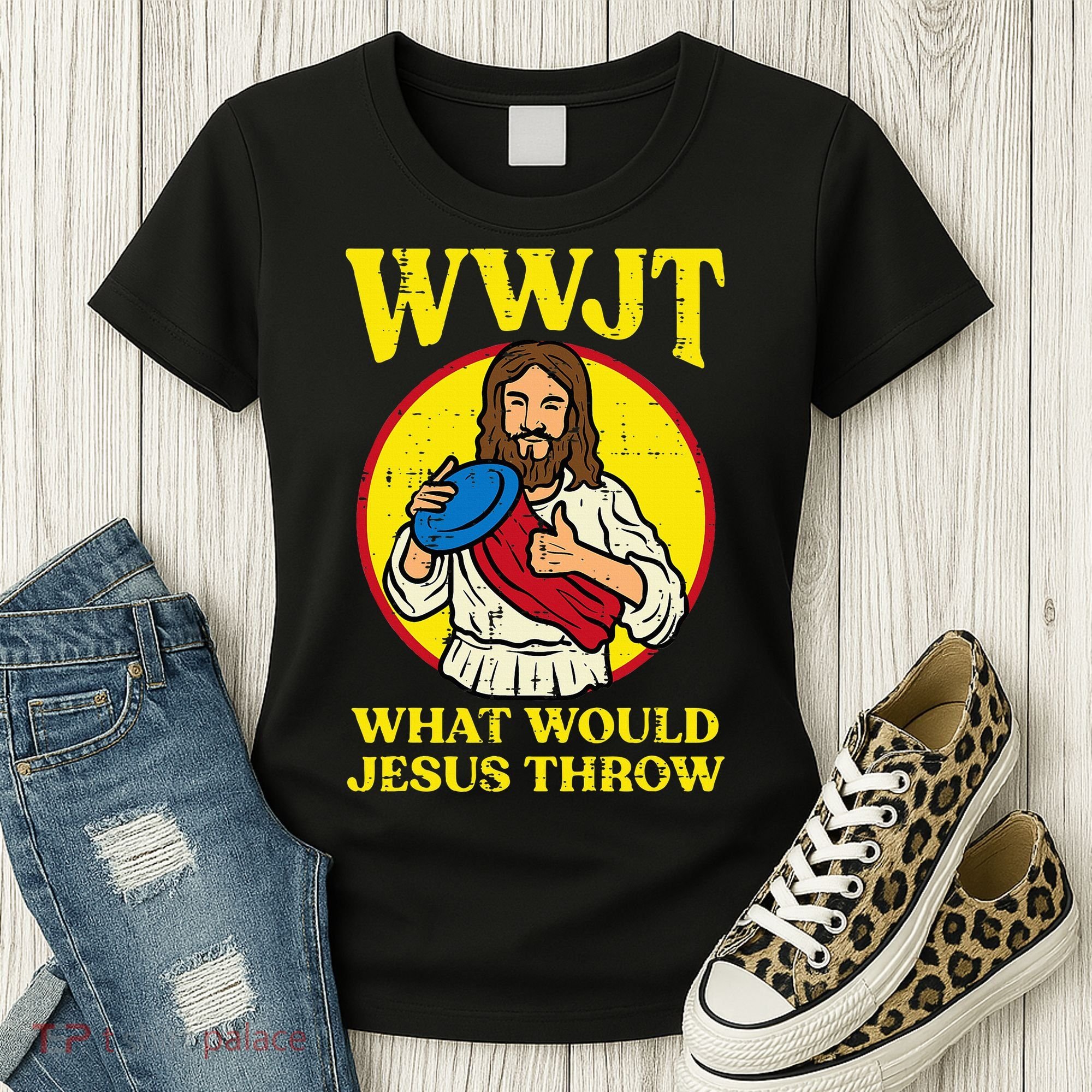 Disc Golf Wwjt What Would Jesus Throw Frisbee Women's T-Shirt