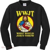 Disc Golf Wwjt What Would Jesus Throw Frisbee Kids Sweatshirt thumb 0