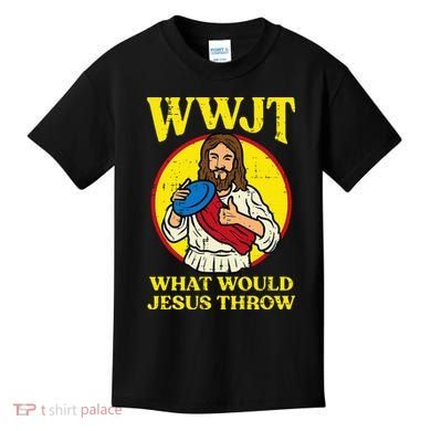 Disc Golf Wwjt What Would Jesus Throw Frisbee Kids T-Shirt
