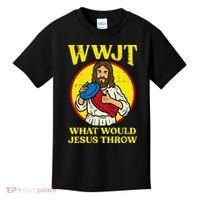 Disc Golf Wwjt What Would Jesus Throw Frisbee Kids T-Shirt thumb 0