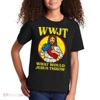 Disc Golf Wwjt What Would Jesus Throw Frisbee Kids T-Shirt thumb 2