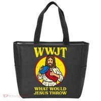 Disc Golf Wwjt What Would Jesus Throw Frisbee Tote Bag thumb 0