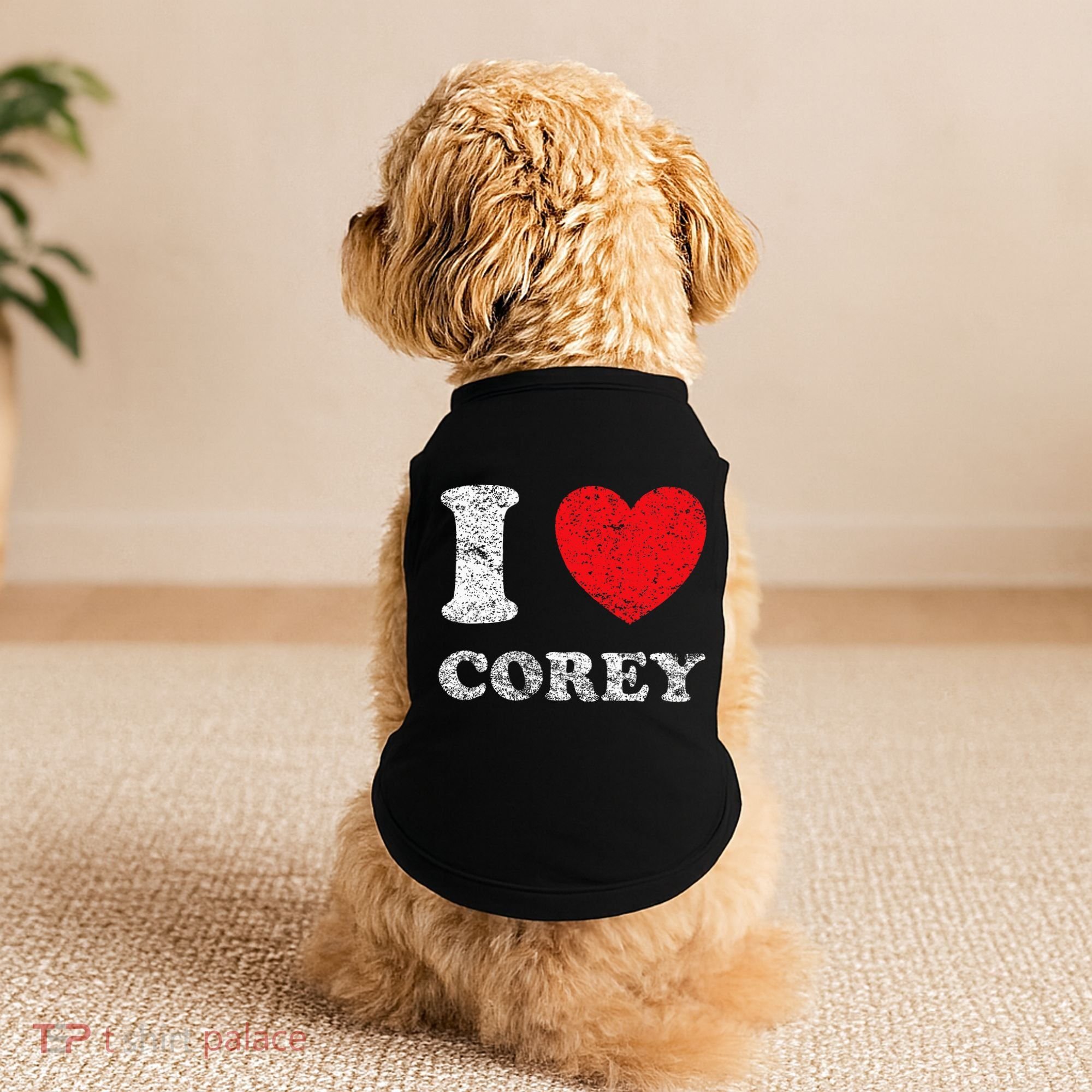 Distressed Grunge Worn Out Style I Love Corey Doggie Tank