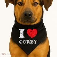 Distressed Grunge Worn Out Style I Love Corey USA-Made Doggie Bandana thumb 1
