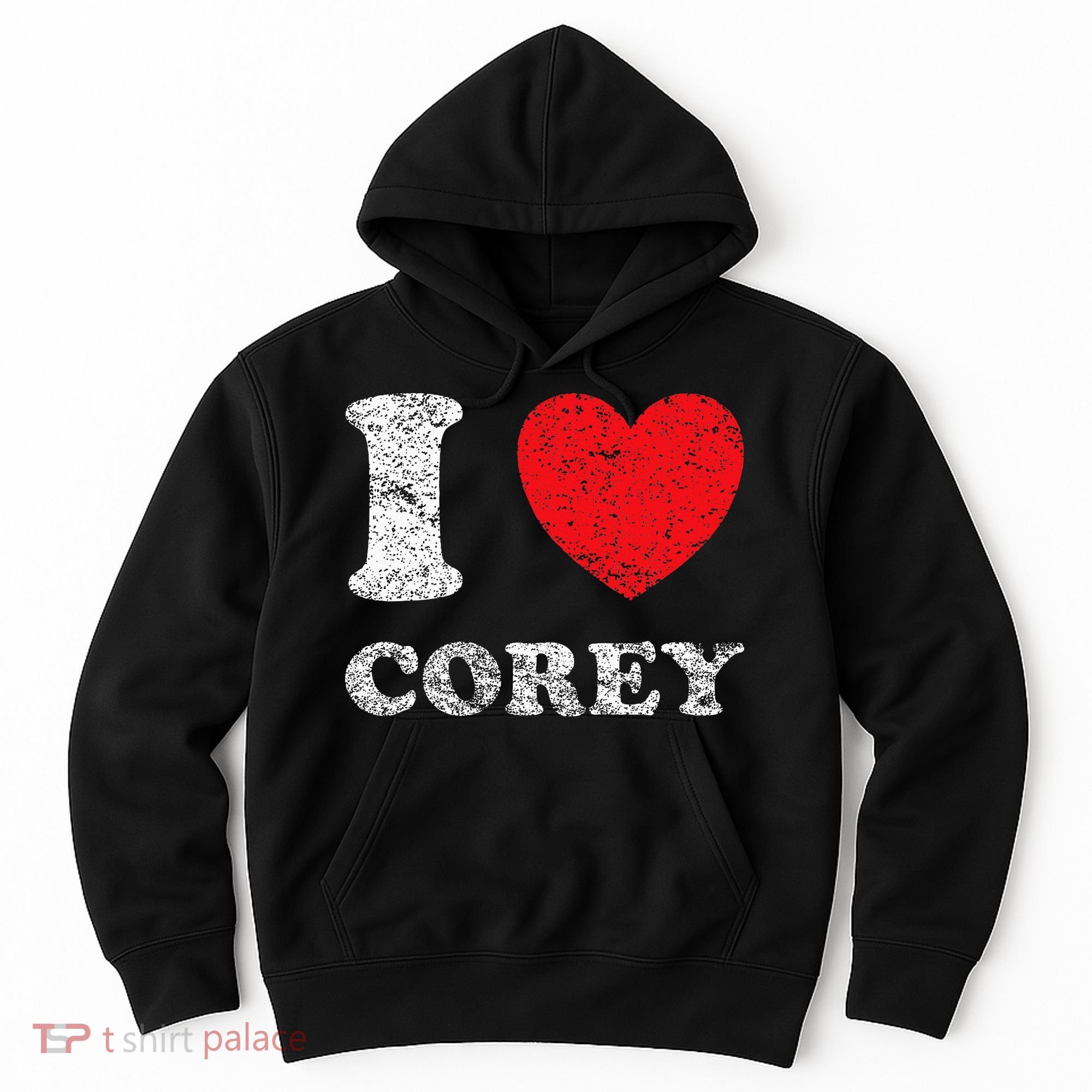 Distressed Grunge Worn Out Style I Love Corey Hoodie