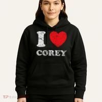 Distressed Grunge Worn Out Style I Love Corey Hoodie thumb 5