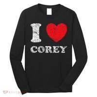 Distressed Grunge Worn Out Style I Love Corey Long Sleeve Shirt thumb 0