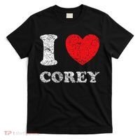 Distressed Grunge Worn Out Style I Love Corey T-Shirt thumb 0