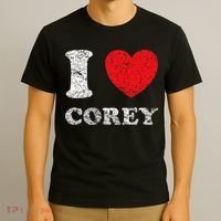 Distressed Grunge Worn Out Style I Love Corey T-Shirt thumb 3