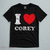Distressed Grunge Worn Out Style I Love Corey T-Shirt thumb 5