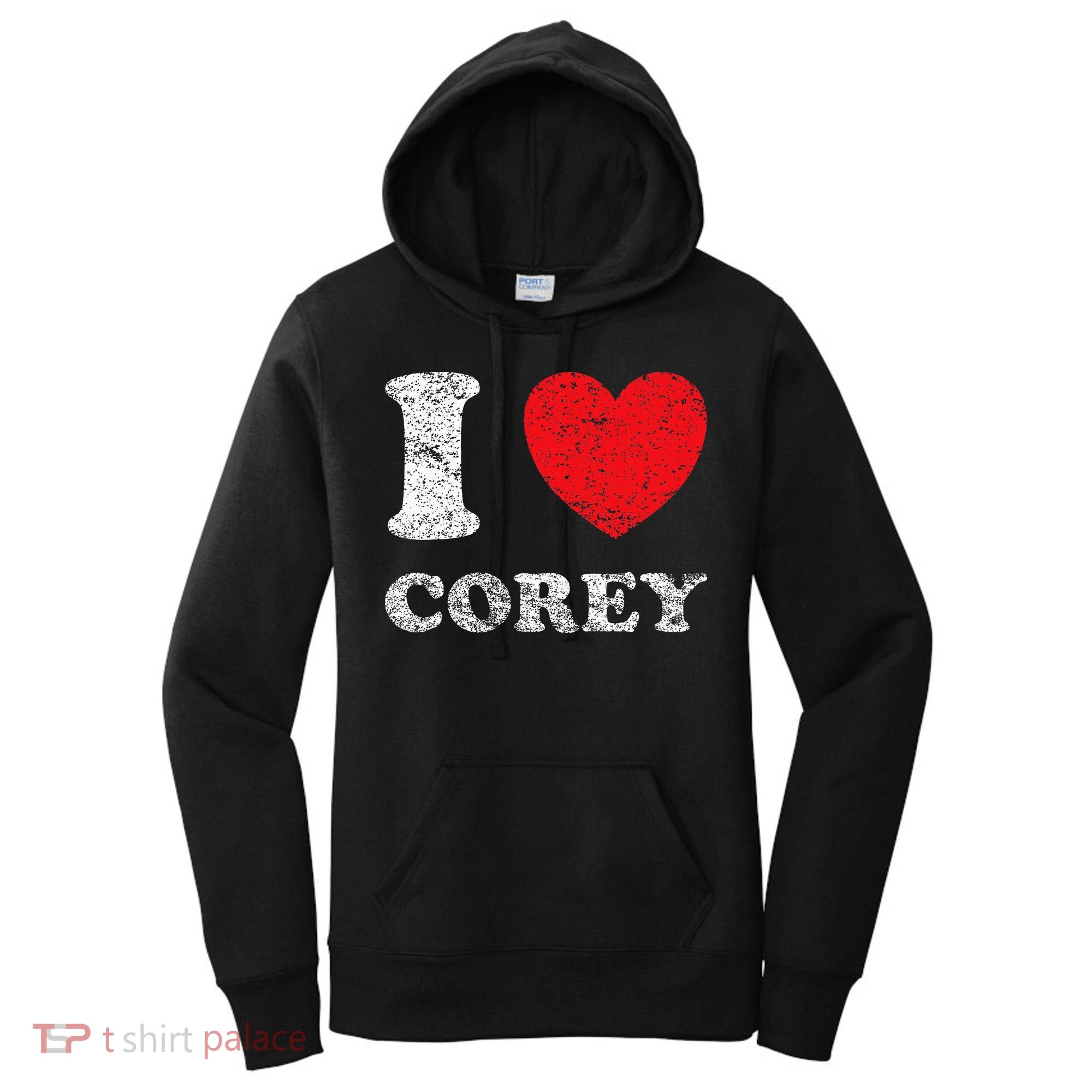 Distressed Grunge Worn Out Style I Love Corey Women's Hoodie